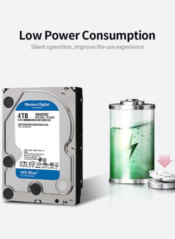 WD Internal 3.5" WD40EZRZ 5400RPM 64MB Cache SATA Mechanical Hard Disk for Desktop Computer 4TB Silver