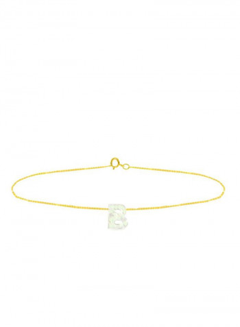 18 Karat Gold B Letter Mother Of Pearl Jewellery Set