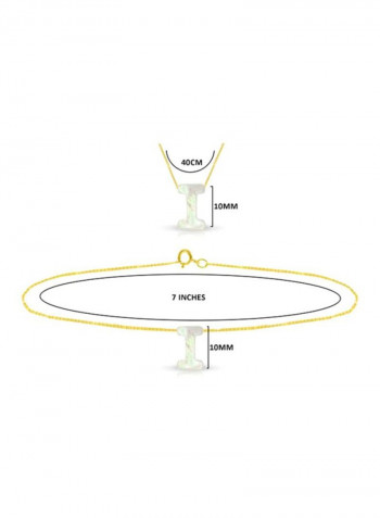 18 Karat Gold I Letter Jewellery Set