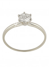18K Gold Genuine Diamonds Solitaire Ring 0.07 Carat