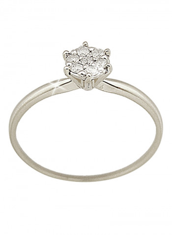 18K Gold Genuine Diamonds Solitaire Ring 0.07 Carat