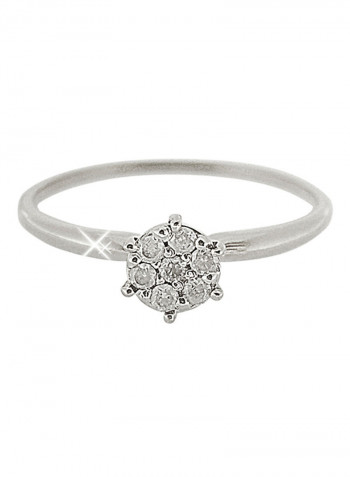 18K Gold Genuine Diamonds Solitaire Ring 0.07 Carat