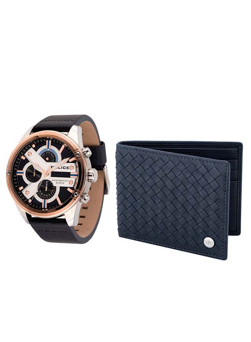 Men's Police Houston Watch With Wallet