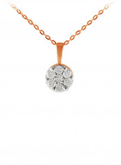 18K Rose Gold Genuine Diamonds Solitaire Necklace 0.07 Carat