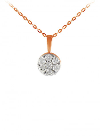 18K Rose Gold Genuine Diamonds Solitaire Necklace 0.07 Carat
