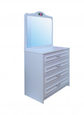 Mikkijo Chest Of Drawer With Mirror White 89x172x47centimeter