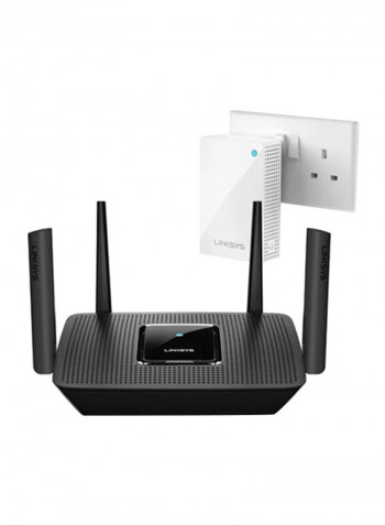 Tri-Band Mesh WiFi Router And 1 Velop Plug-In Nodes Bundle White/Black