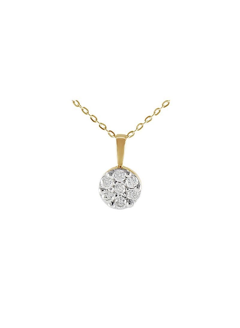 18K Solid And Yellow Gold 0.07Cts Genuine Diamonds Solitaire Necklace