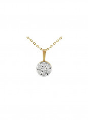 18K Solid And Yellow Gold 0.07Cts Genuine Diamonds Solitaire Necklace