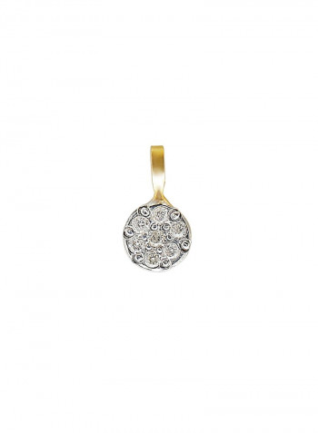18K Solid And Yellow Gold 0.07Cts Genuine Diamonds Solitaire Necklace