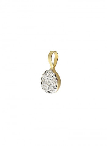 18K Solid And Yellow Gold 0.07Cts Genuine Diamonds Solitaire Necklace