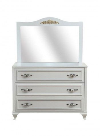 Fetrazom Dresser With Mirror White 111x44x153centimeter