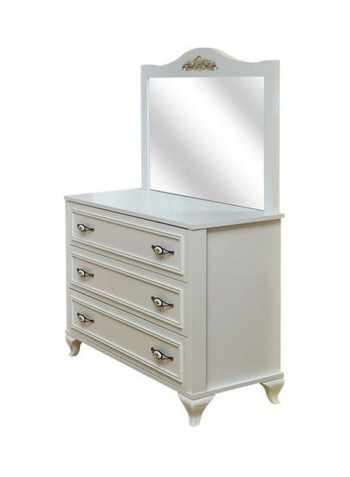 Fetrazom Dresser With Mirror White 111x44x153centimeter