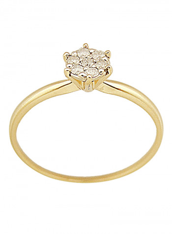 18K Gold Genuine Diamonds Solitaire Ring 0.07 Carat