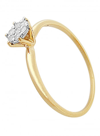 18K Gold Genuine Diamonds Solitaire Ring 0.07 Carat
