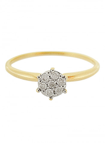 18K Gold Genuine Diamonds Solitaire Ring 0.07 Carat