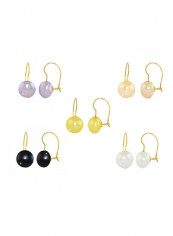 Pair Of 5 10k Gold Button Pearl Earrings
