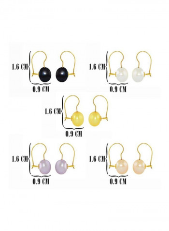 Pair Of 5 10k Gold Button Pearl Earrings
