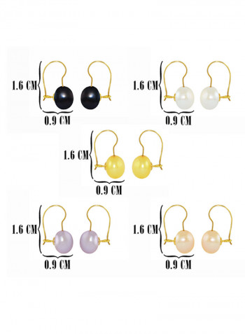 Pair Of 5 10k Gold Button Pearl Earrings