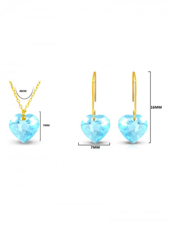 Set of 2 18 Karat Gold Topaz  Necklace and Earrings