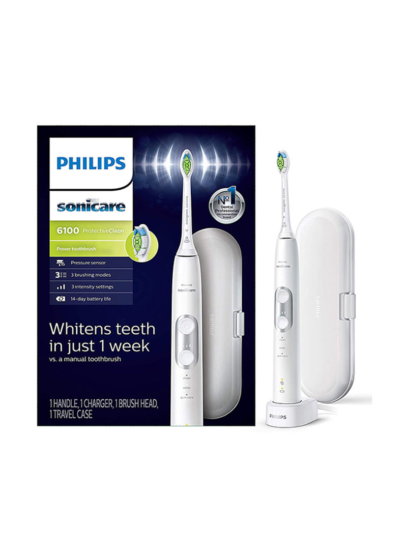 Sonicare Protectiveclean 6100 Rechargeable Electric Toothbrush, Hx6877/21 White