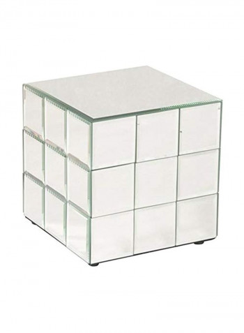 Mirrored Puzzle Cube Table White