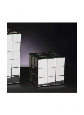 Mirrored Puzzle Cube Table White