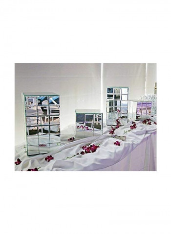 Mirrored Puzzle Cube Table White