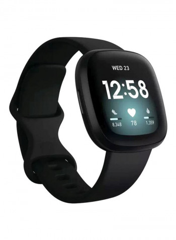 Versa 3, Health And Fitness Smartwatch With GPS, 24/7 Heart Rate, Music And Up To 6+ Days Battery Black/Black Aluminium