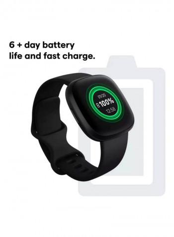 Versa 3, Health And Fitness Smartwatch With GPS, 24/7 Heart Rate, Music And Up To 6+ Days Battery Black/Black Aluminium