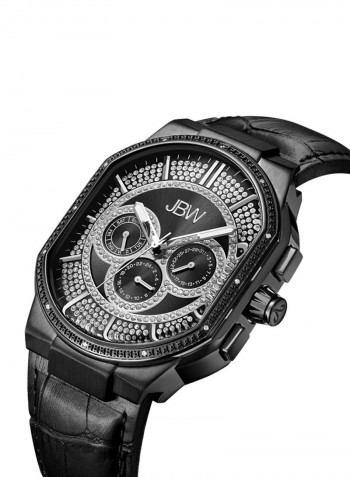 Men's Orion 0.12 Ctw Diamond Black Ion-Plated Stainless Steel Watch J6342D
