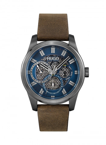 Men's Skeleton Leather Analog Watch 1530190
