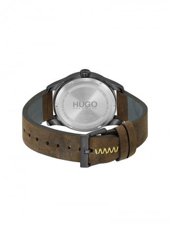 Men's Skeleton Leather Analog Watch 1530190