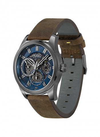 Men's Skeleton Leather Analog Watch 1530190