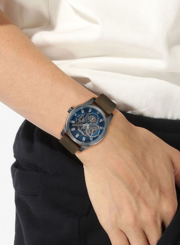 Men's Skeleton Leather Analog Watch 1530190