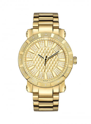 Men's 562 0.12 Ctw Diamond 18K Gold-Plated Stainless-Steel Watch Jb-6225-M