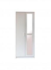Boston 2-Door Wardrobe With Mirror White 86x210x55cm