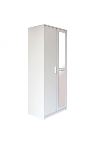 Boston 2-Door Wardrobe With Mirror White 86x210x55cm
