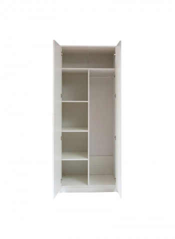 Boston 2-Door Wardrobe With Mirror White 86x210x55cm