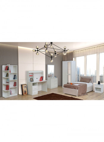 Boston 2-Door Wardrobe With Mirror White 86x210x55cm