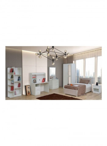 Boston 2-Door Wardrobe With Mirror White 86x210x55cm