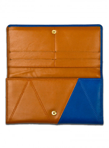 Allure Genuine Leather Wallet Blue/Brown