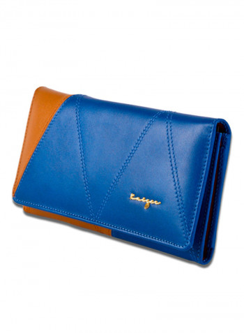 Allure Genuine Leather Wallet Blue/Brown