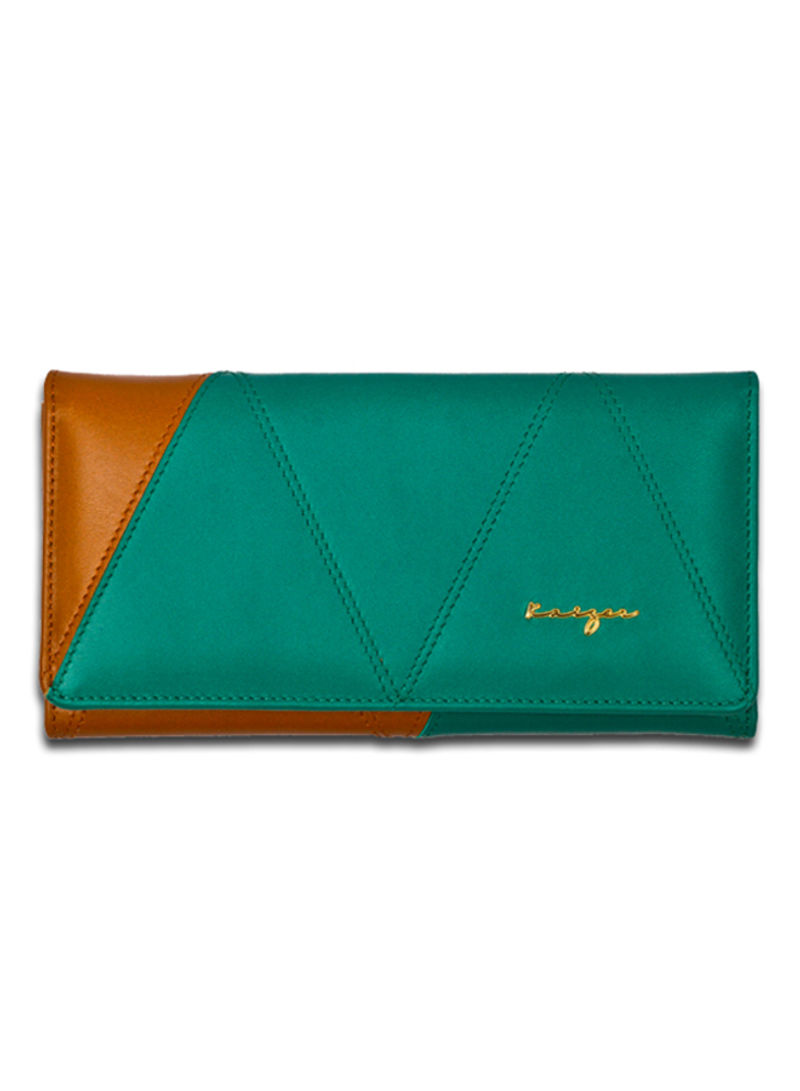 Allure Italian Leather Wallet Green/Brown