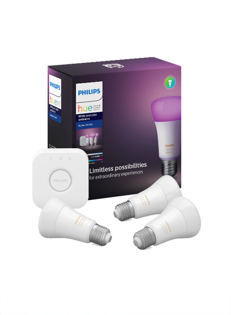 Hue Bluetooth LED Smart Bulb - Starter Kit - White & Colour Ambiance
