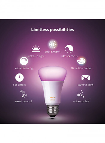 Hue Bluetooth LED Smart Bulb - Starter Kit - White & Colour Ambiance