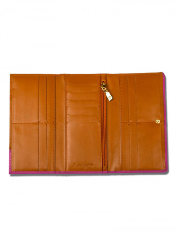 Allure Leather Wallet For Women Brown/Pink