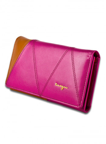 Allure Leather Wallet For Women Brown/Pink