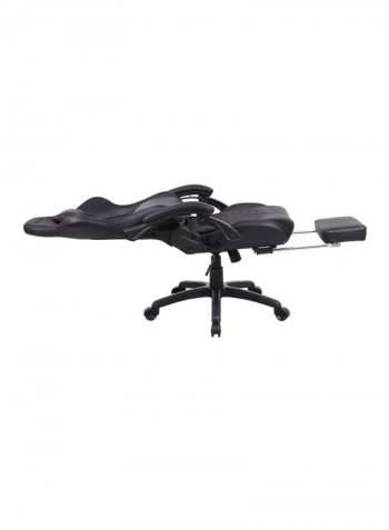 Gaming Chair Racing Style With Retractable Footrest Black