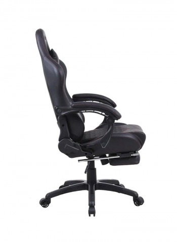 Gaming Chair Racing Style With Retractable Footrest Black